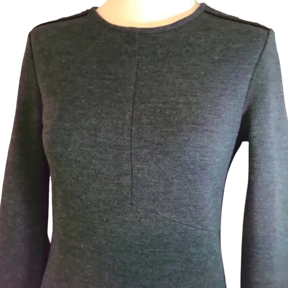 Tory Burch Vienna Gray Wool Long Sleeve Dress Size XS